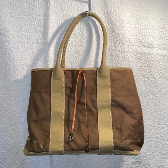 J. Crew Bags Vintage J Crew Canvas Tote Leather Trim Poshmark